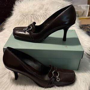Gianni Bini Women's Brown Leather Heels sz 10